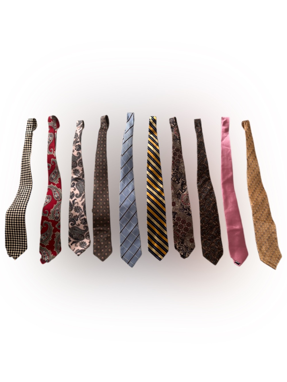 LOT OF 10 Ties (100% Silk, Same Sizes) [Jos. A. Bank, Paul Fredrick, and more]